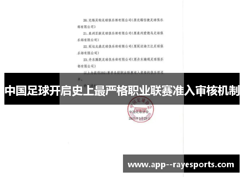 中国足球开启史上最严格职业联赛准入审核机制